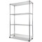 Alera 48 in. x 18 in. x 72 in. NSF Certified 4-Shelf Wire Shelving Kit with Casters - Silver